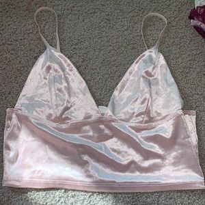 Garage cropped velvet tank top